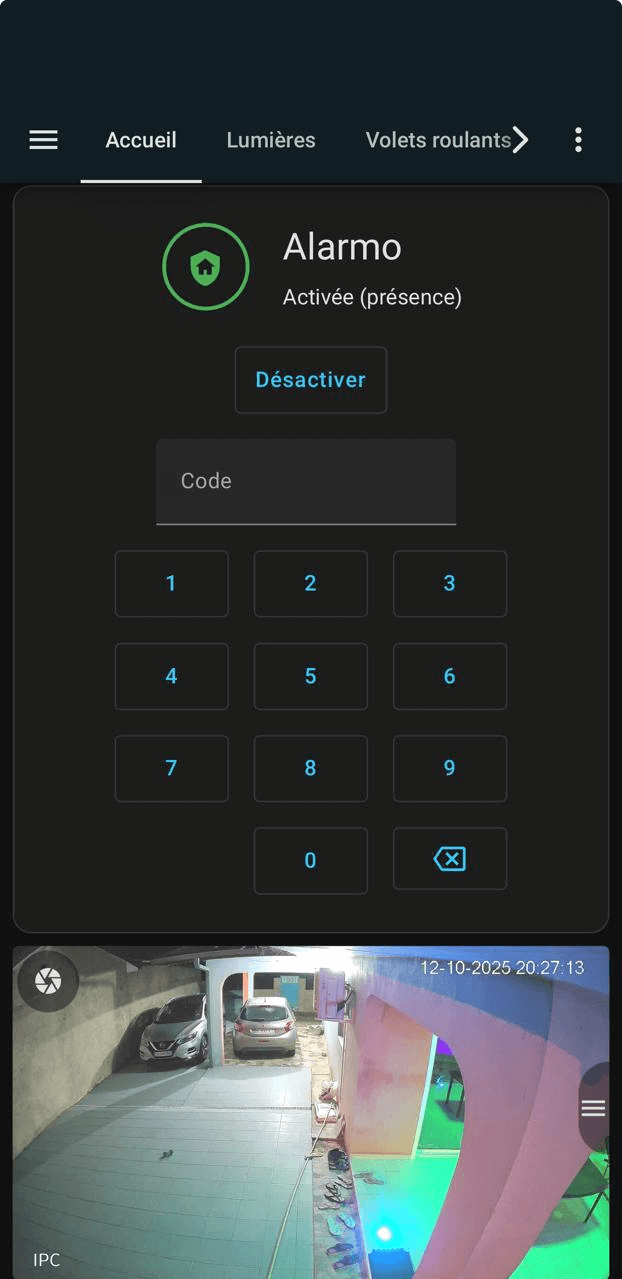 Sécurité domotique intégrée